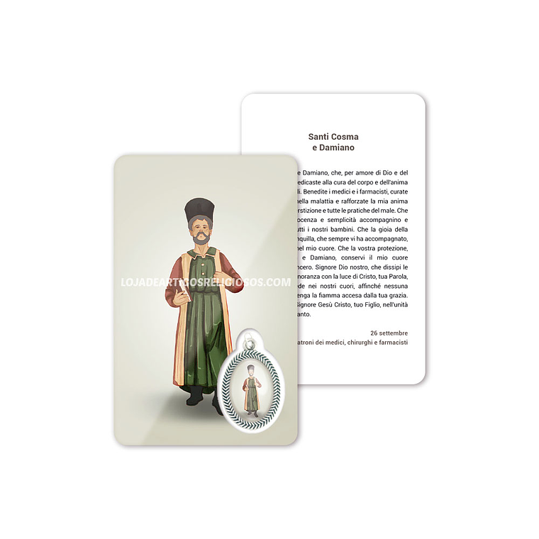 Cartão com oração de São Cosme 3