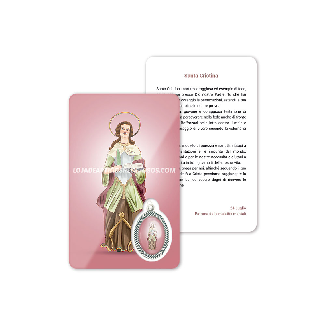Tarjeta con oración de Santa Cristina 3