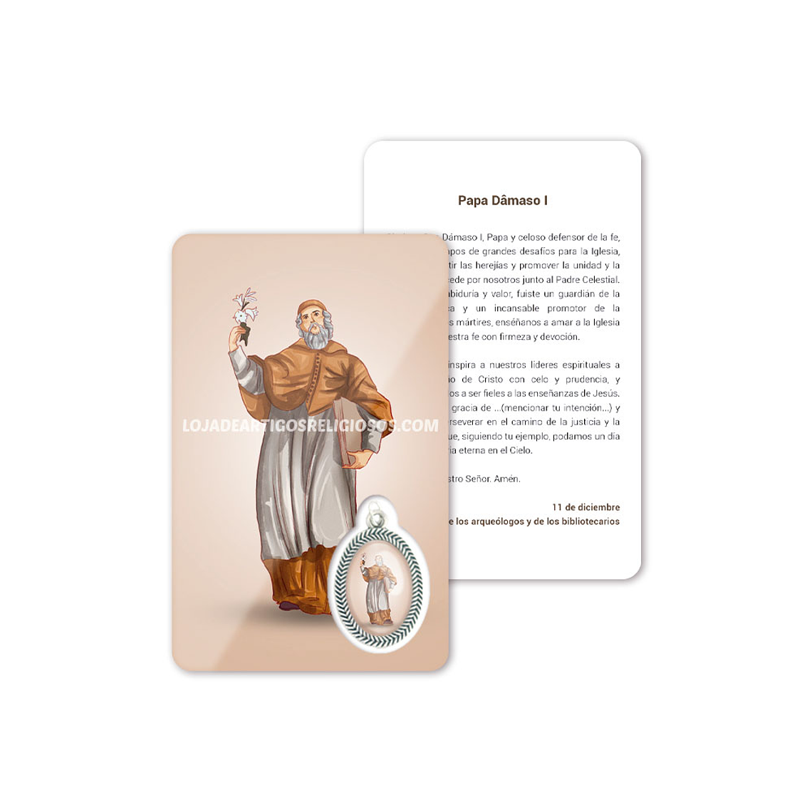 Biglietto con preghiera di Papa Damaso I 2