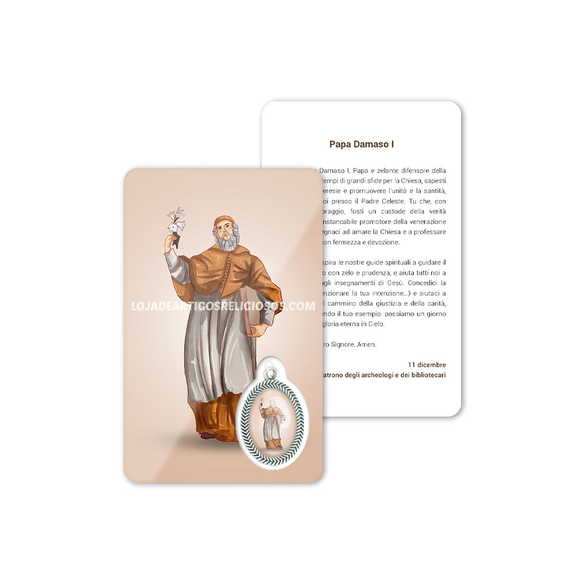 Biglietto con preghiera di Papa Damaso I 3