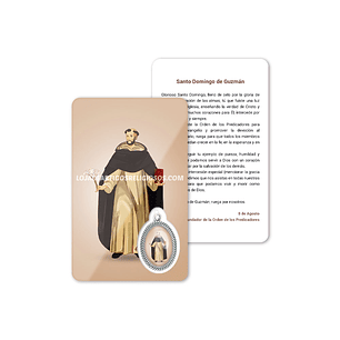 Saint Dominic de Guzmán prayer card