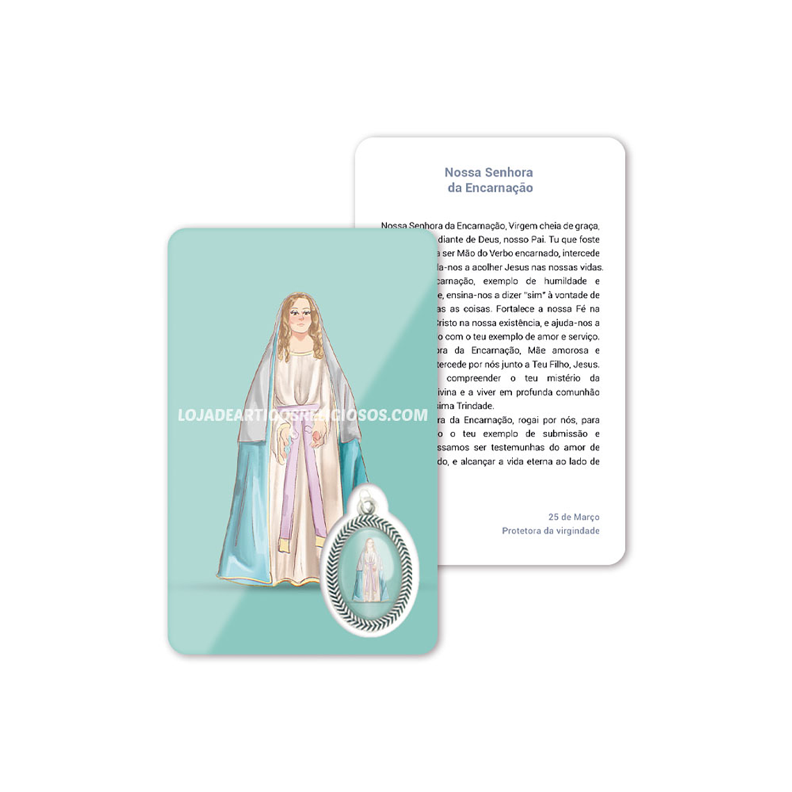 Cartão com oração de Nossa Senhora da Encarnação 1