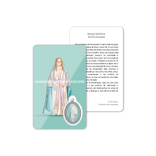 Cartão com oração de Nossa Senhora da Encarnação