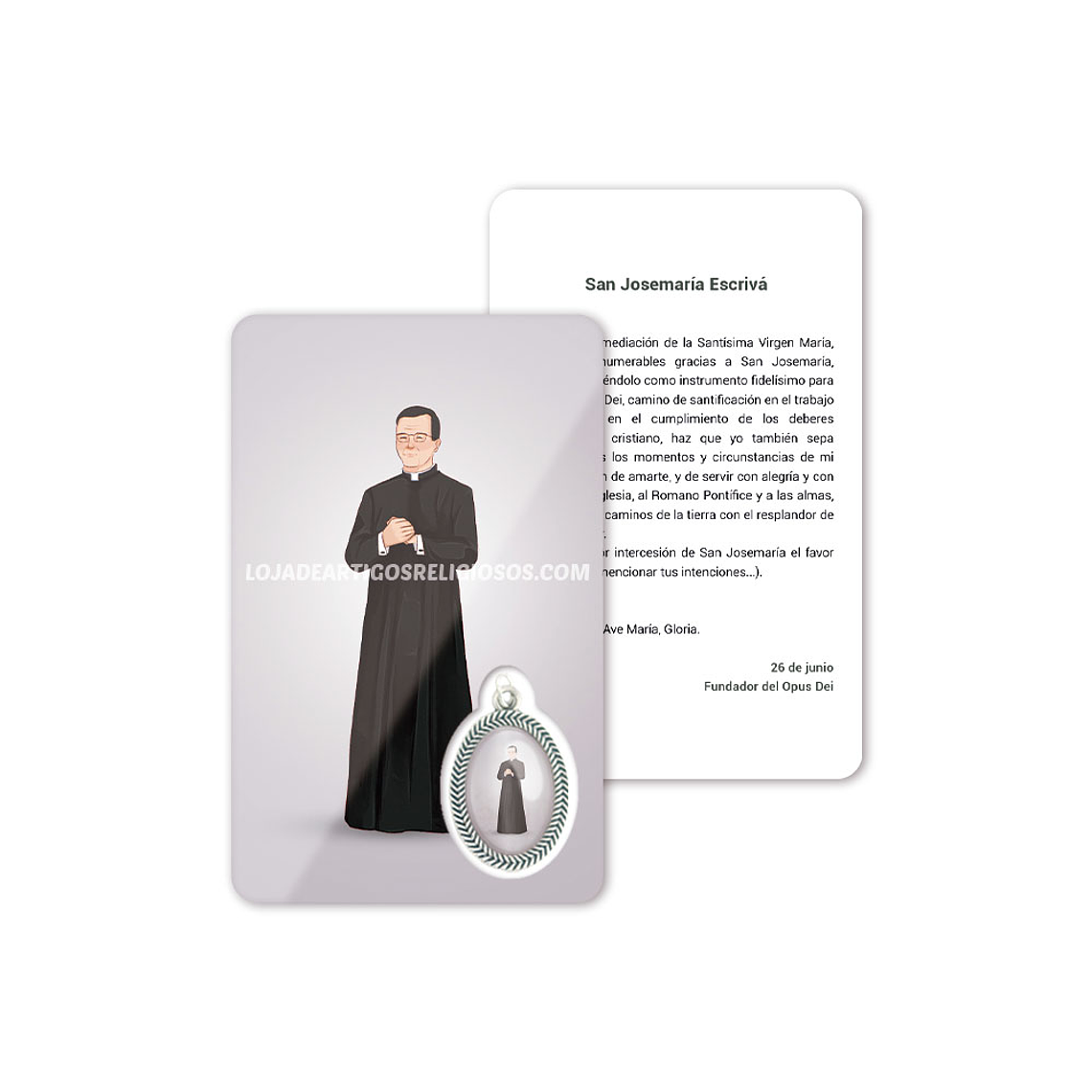 Cartão com oração a São Josemaría Escrivá 2