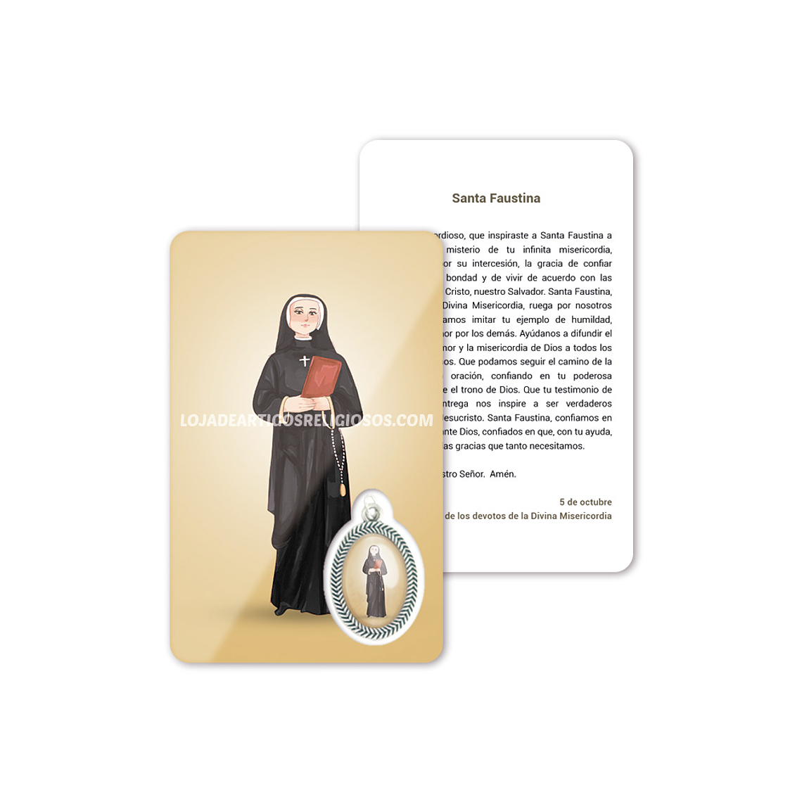 Cartão com oração de Santa Faustina 2