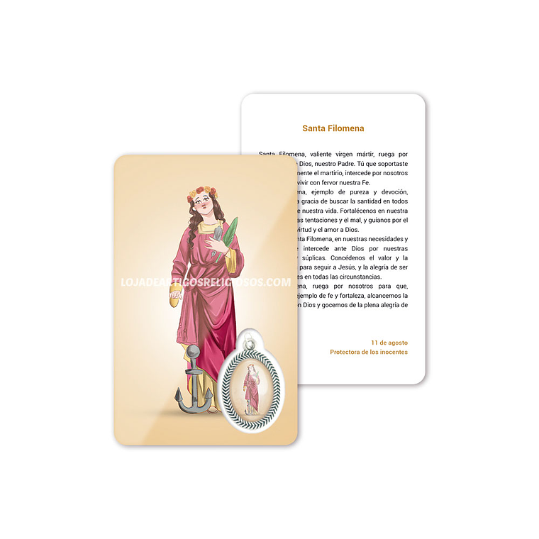 Cartão com oração de Santa Filomena 2