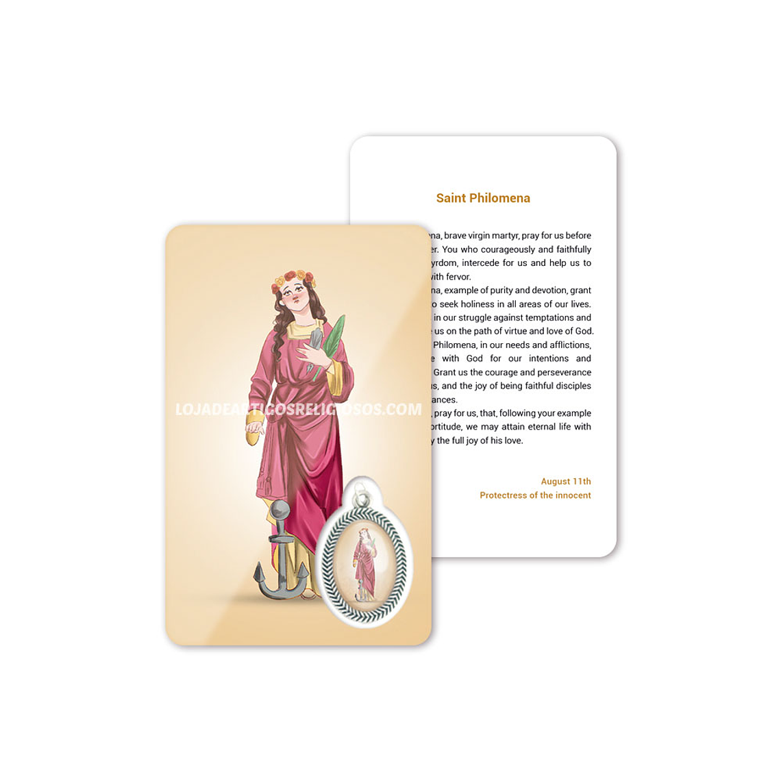 Cartão com oração de Santa Filomena 4