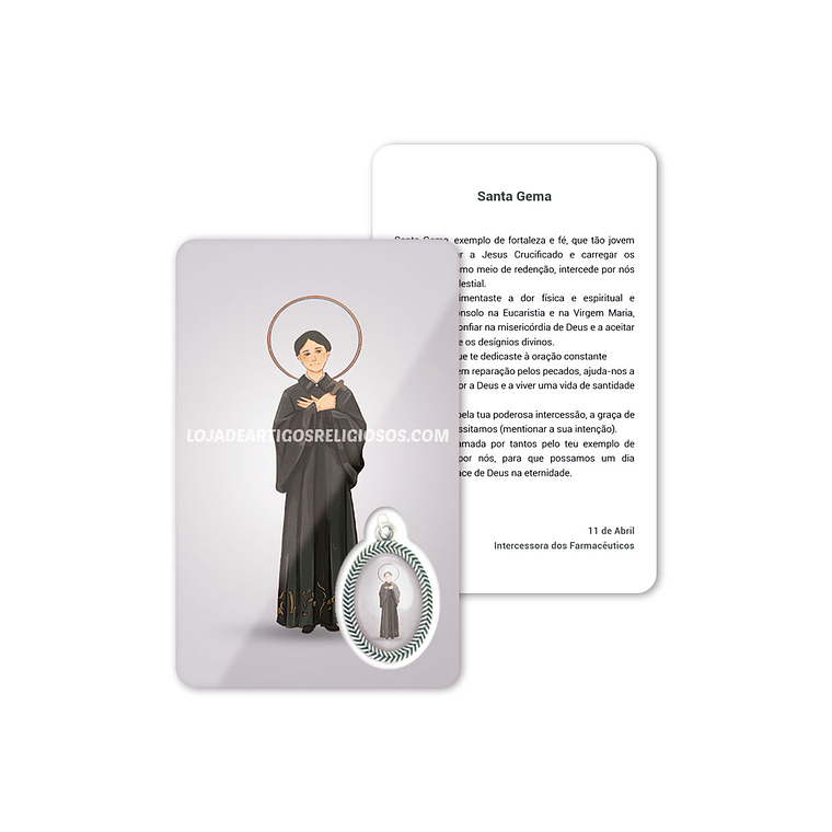 Cartão com oração de Santa Gema 1