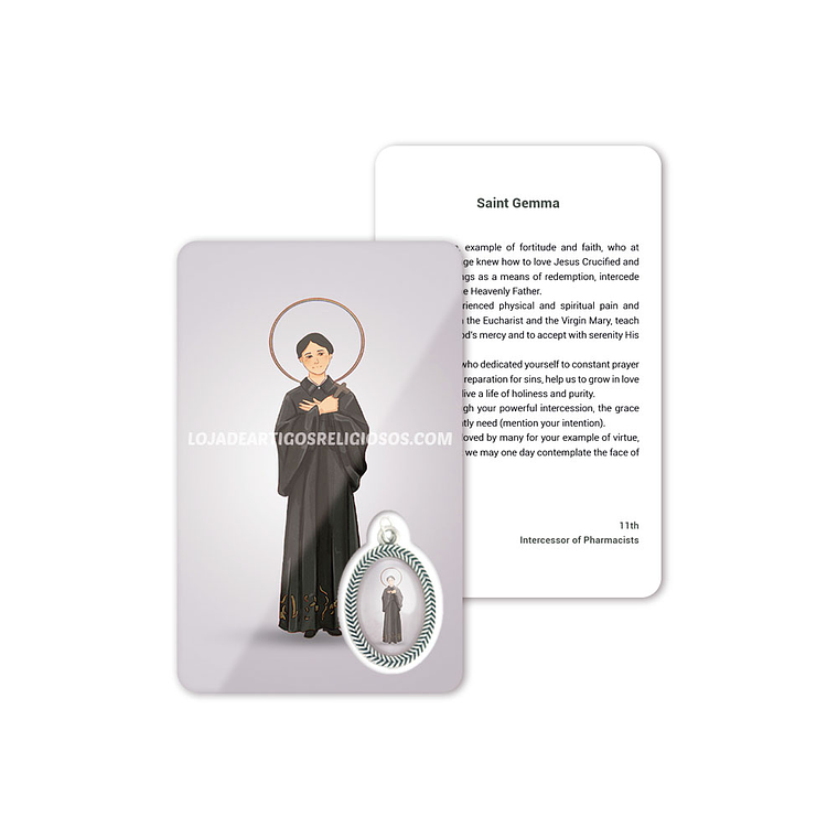 Cartão com oração de Santa Gema 4