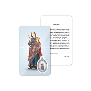 Biglietto con preghiera di San Gens