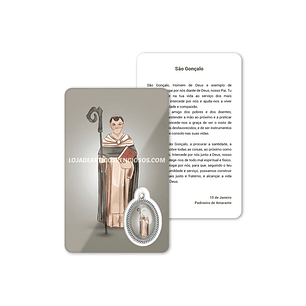 Cartão com oração de São Gonçalo