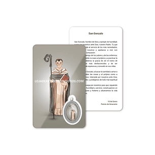 Cartão com oração de São Gonçalo