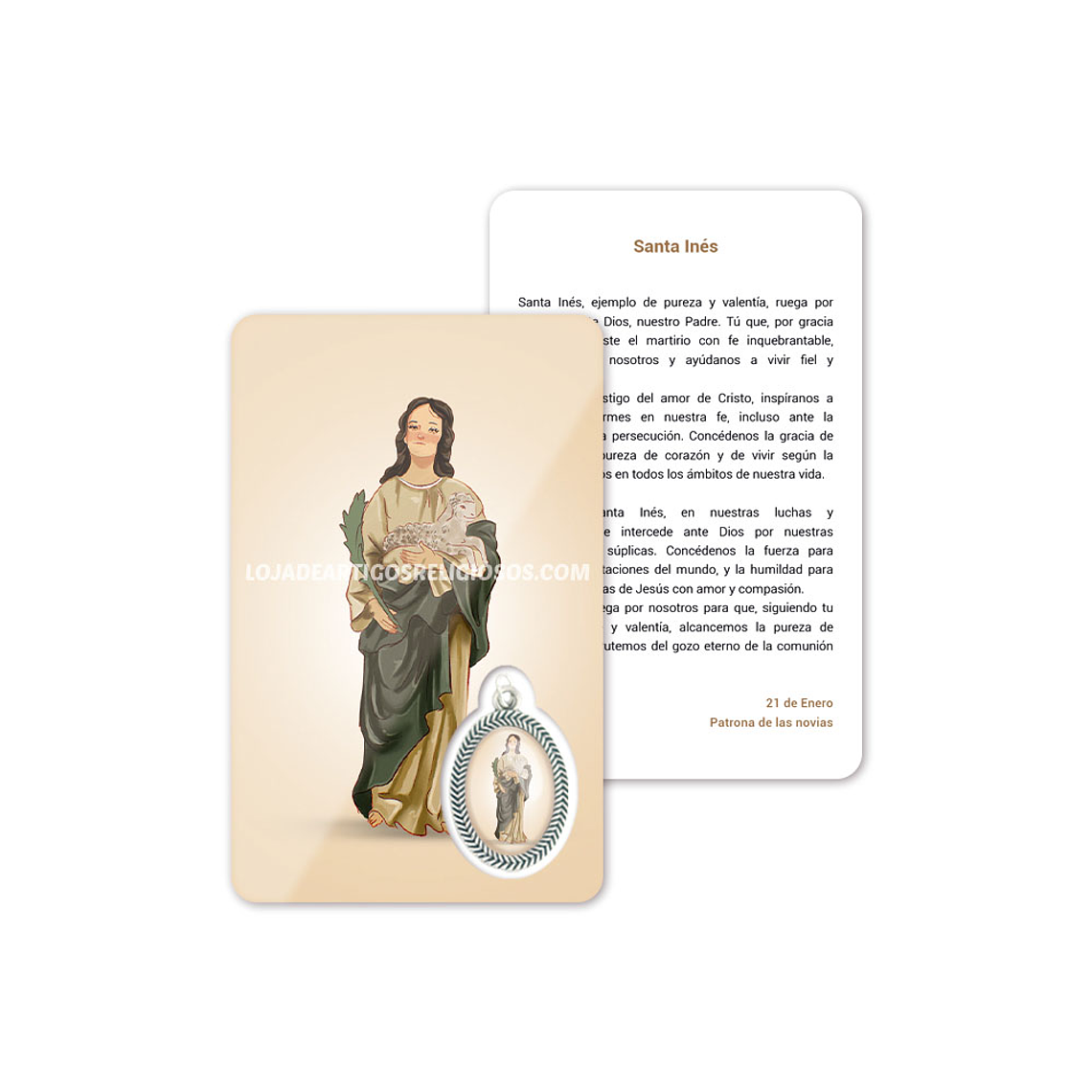 Tarjeta con oración de Santa Inés 2