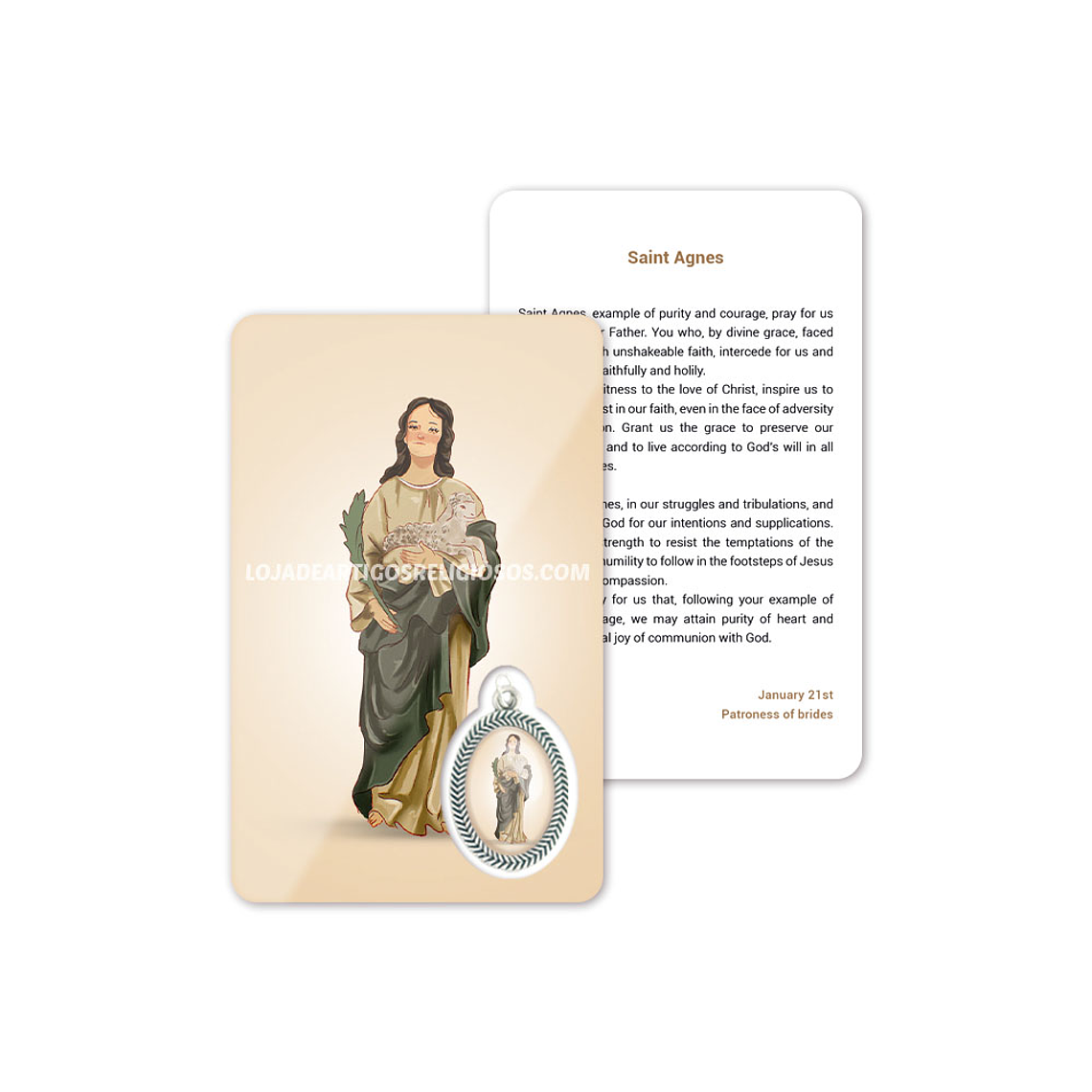 Tarjeta con oración de Santa Inés 4