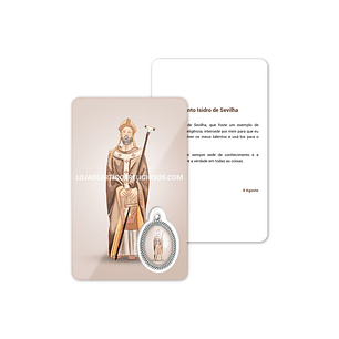 Cartão com oração de Santo Isidoro de Sevilha