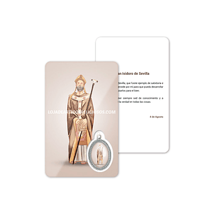 Cartão com oração de Santo Isidoro de Sevilha