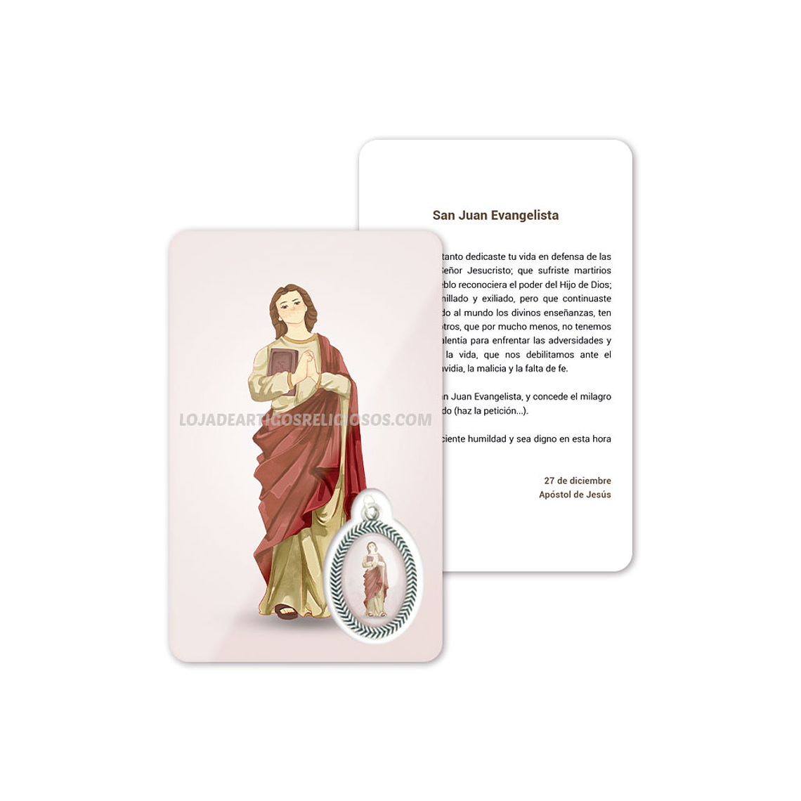 Tarjeta con oración de San Juan Evangelista 2
