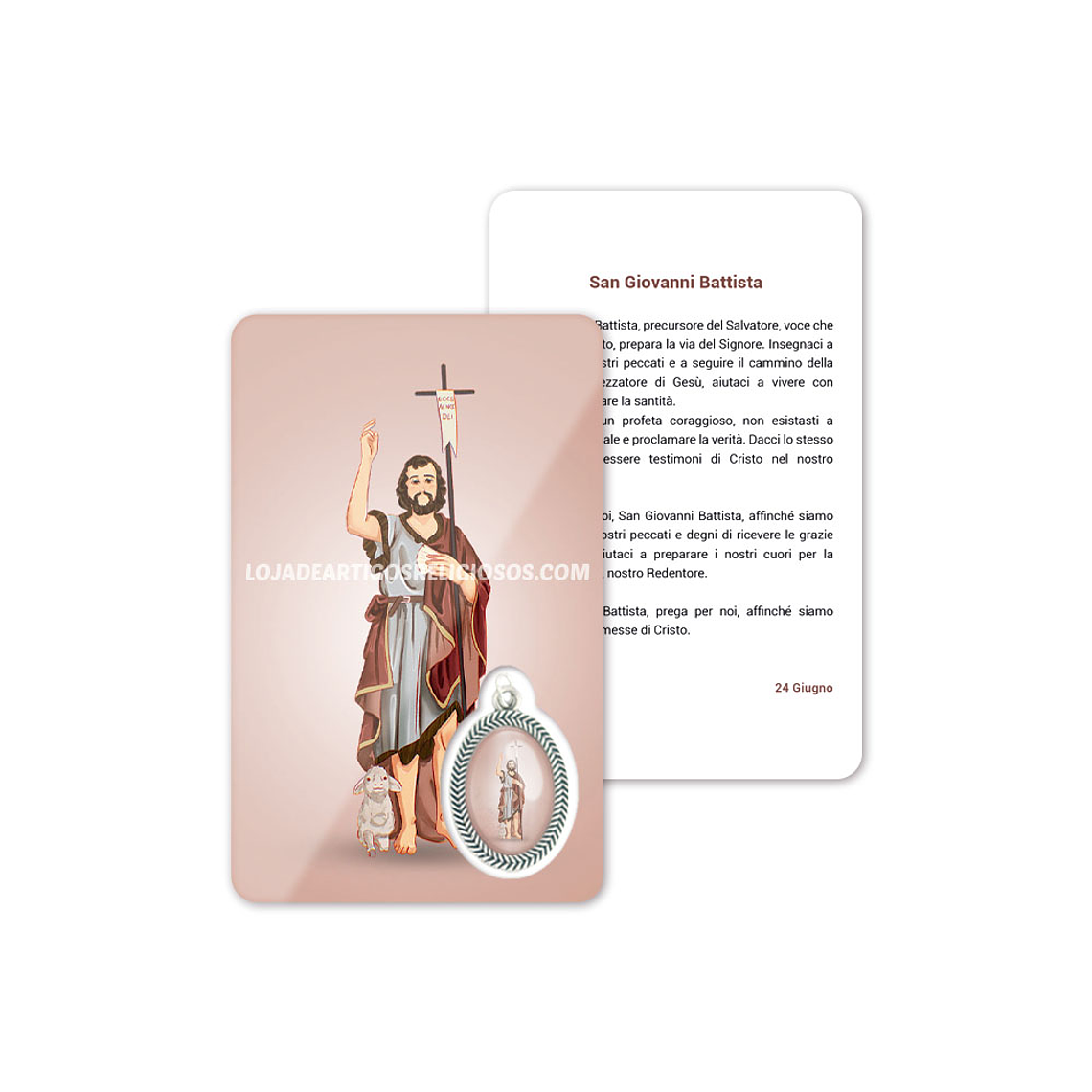 Cartão com oração de São João Batista 3