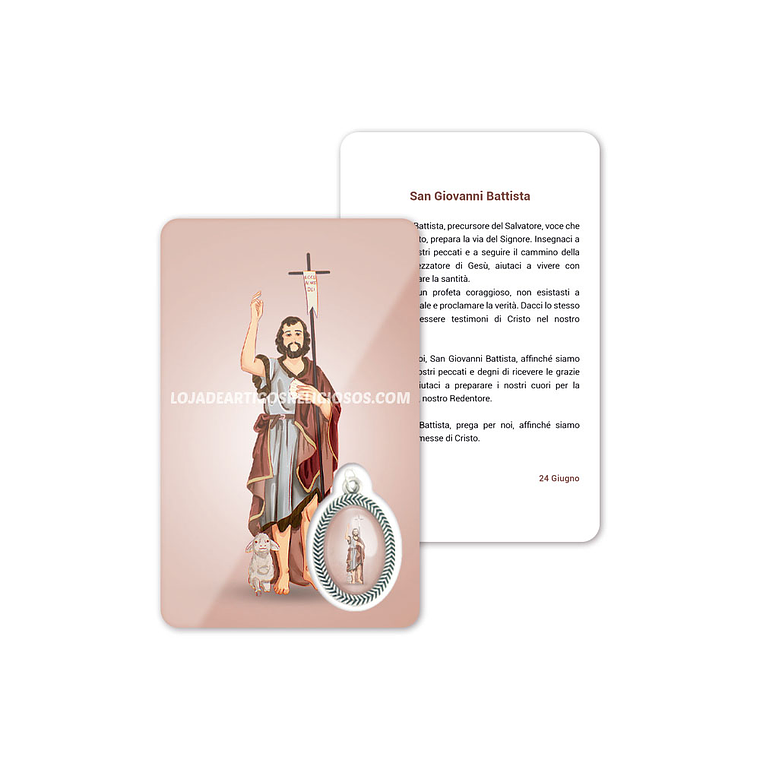 Cartão com oração de São João Batista 3