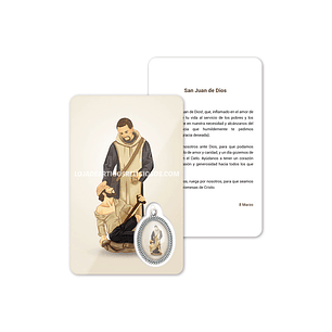 Cartão com oração de São João de Deus