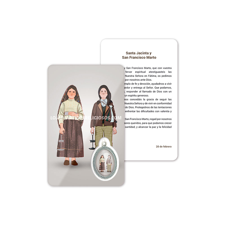 Carte de prière de Sainte Jacinta et Saint Francisco Marto 2