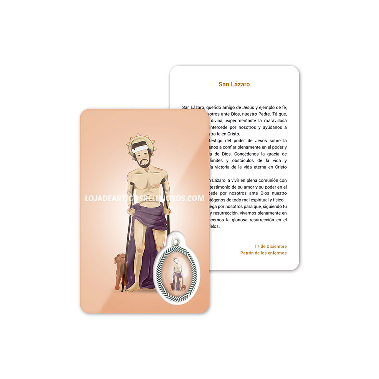 Cartão com oração de São Lázaro 2