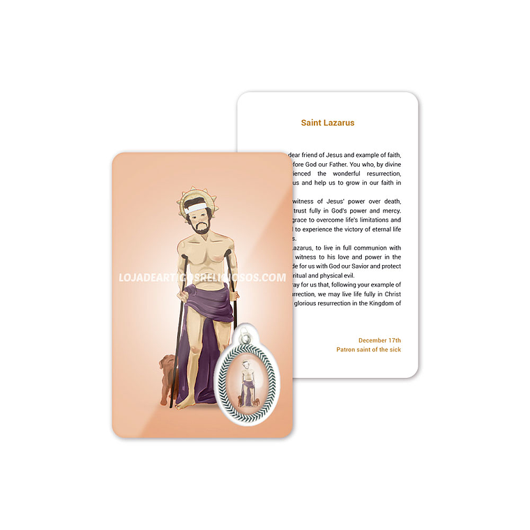 Cartão com oração de São Lázaro 4