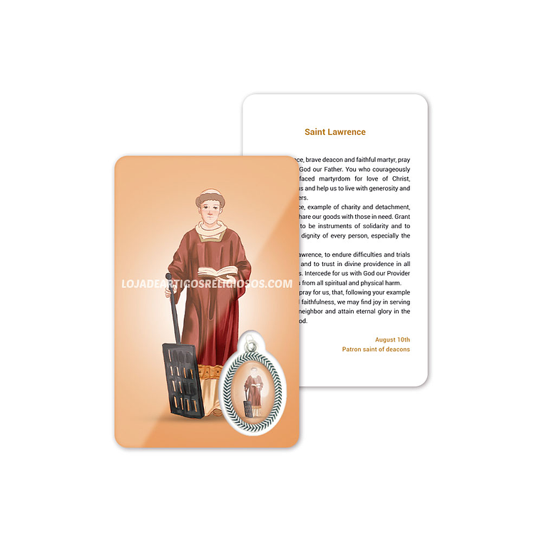 Cartão com oração de São Lourenço 4