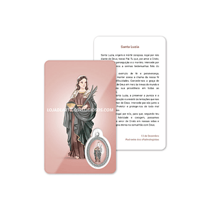 Tarjeta con oración de Santa Lucía