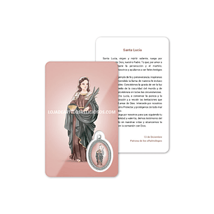 Tarjeta con oración de Santa Lucía