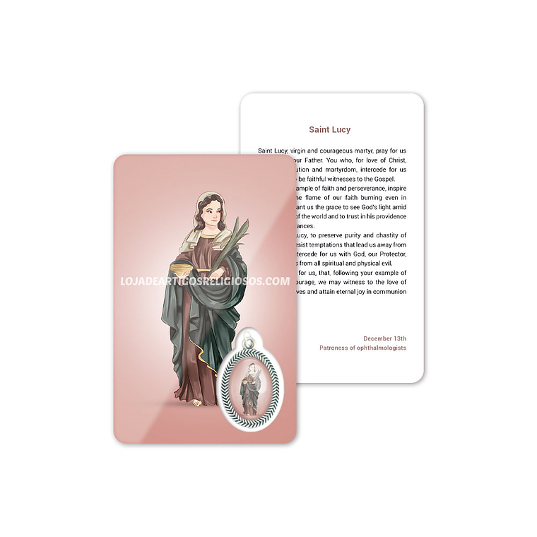 Cartão com oração de Santa Luzia 4