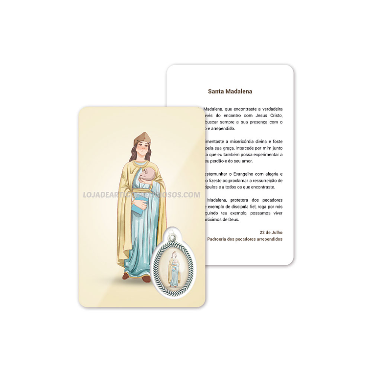 Cartão com oração de Santa Madalena 1