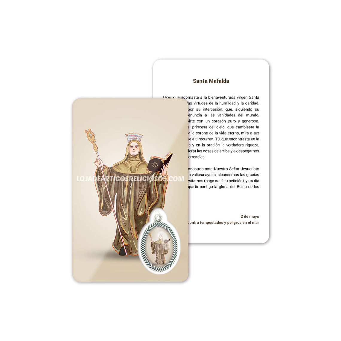Tarjeta con oración de Santa Mafalda 2