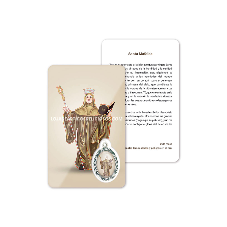 Tarjeta con oración de Santa Mafalda 2
