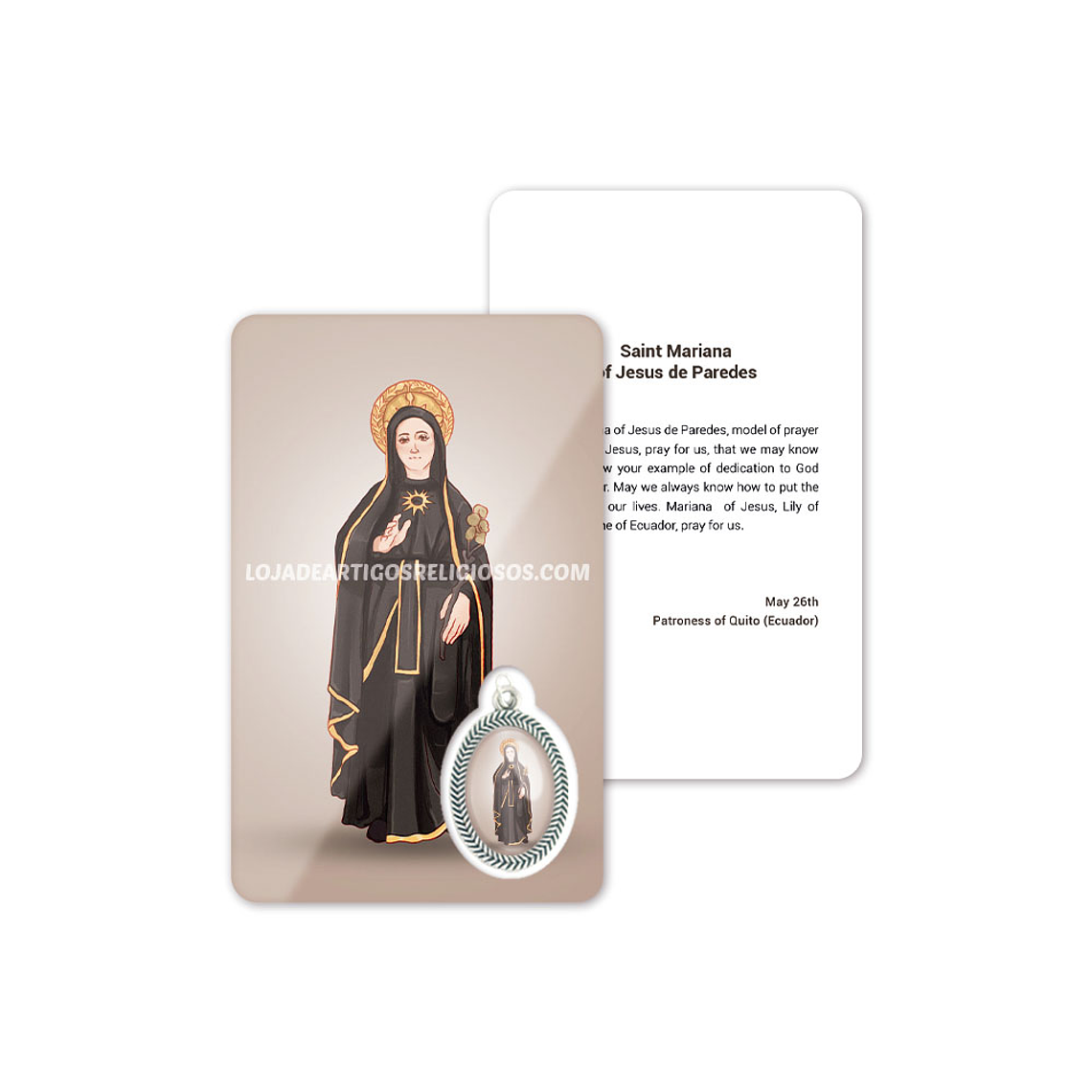 Cartão com oração de Santa Mariana 4