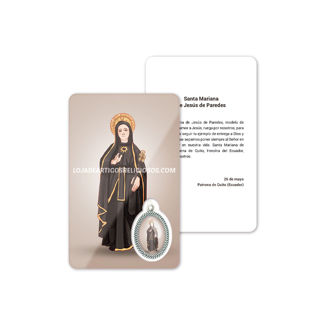 Cartão com oração de Santa Mariana 2