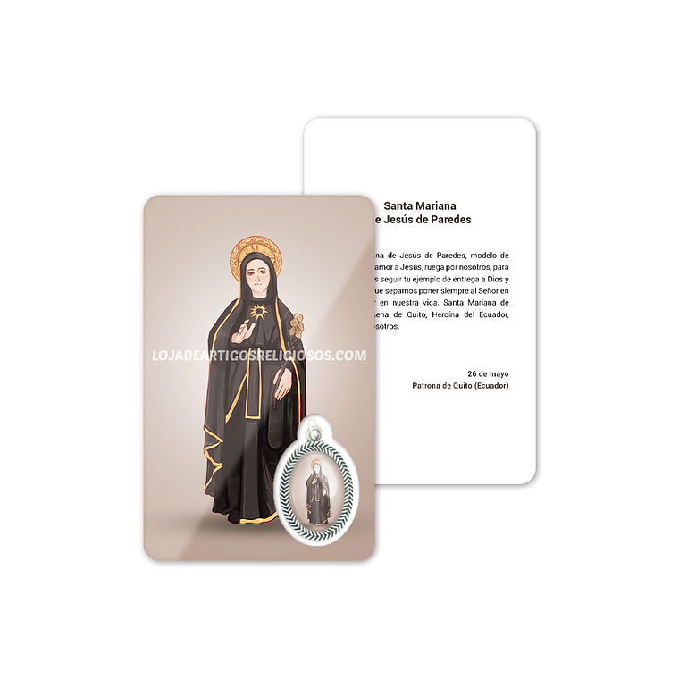 Cartão com oração de Santa Mariana 2