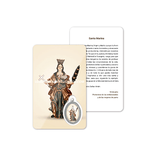 Carte de prière de Sainte Marine