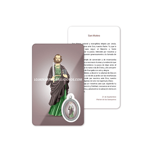 Cartão com oração de São Mateus