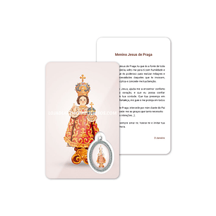 Cartão com oração de Menino Jesus de Praga