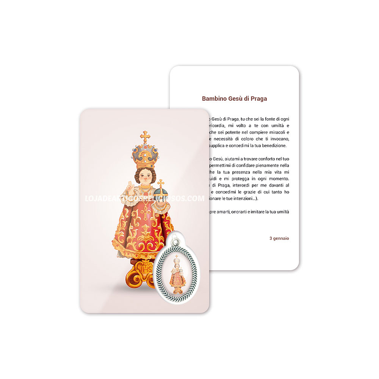 Cartão com oração de Menino Jesus de Praga 3