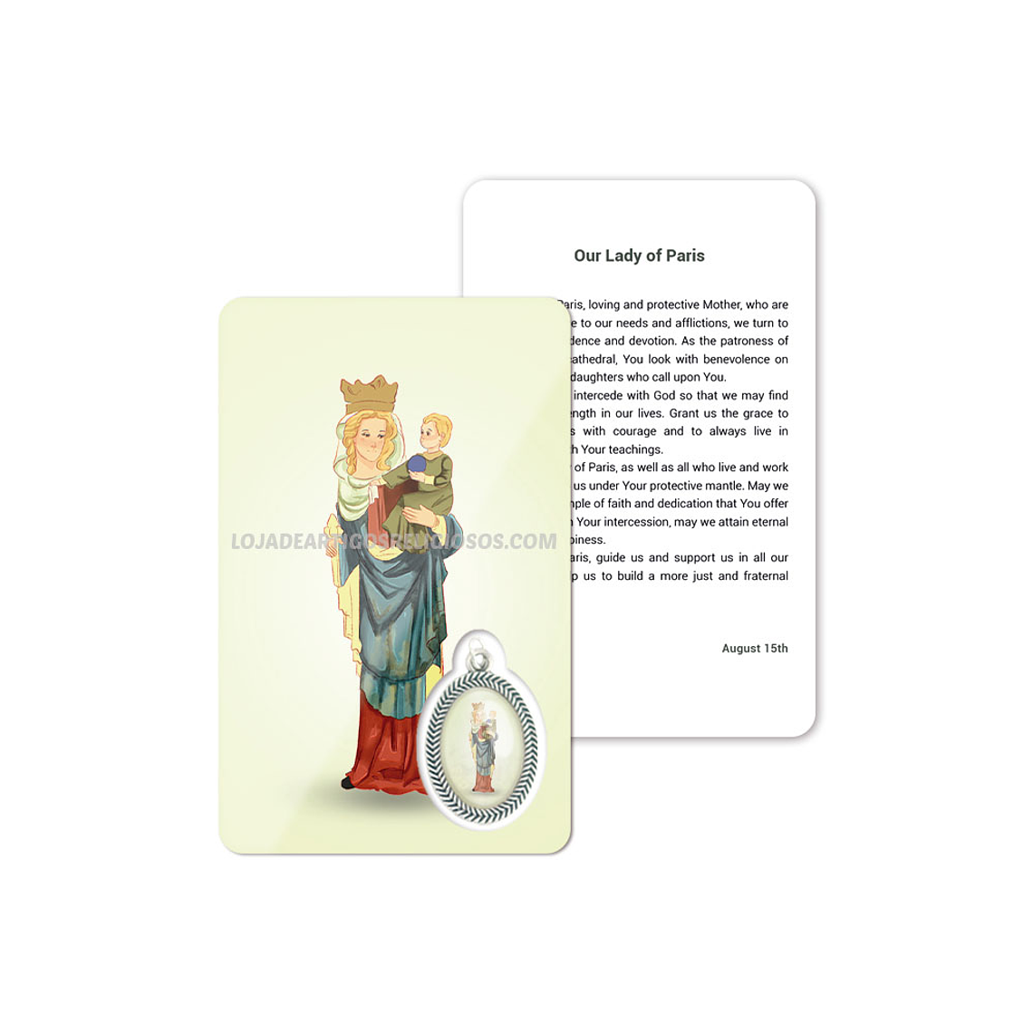 Cartão com oração de Notre-Dame de Paris 4