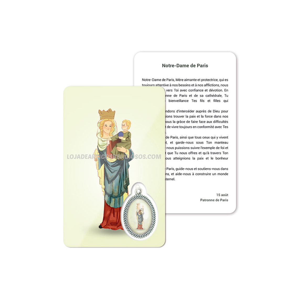 Cartão com oração de Notre-Dame de Paris 5