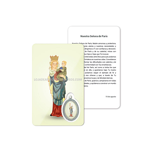 Cartão com oração de Notre-Dame de Paris