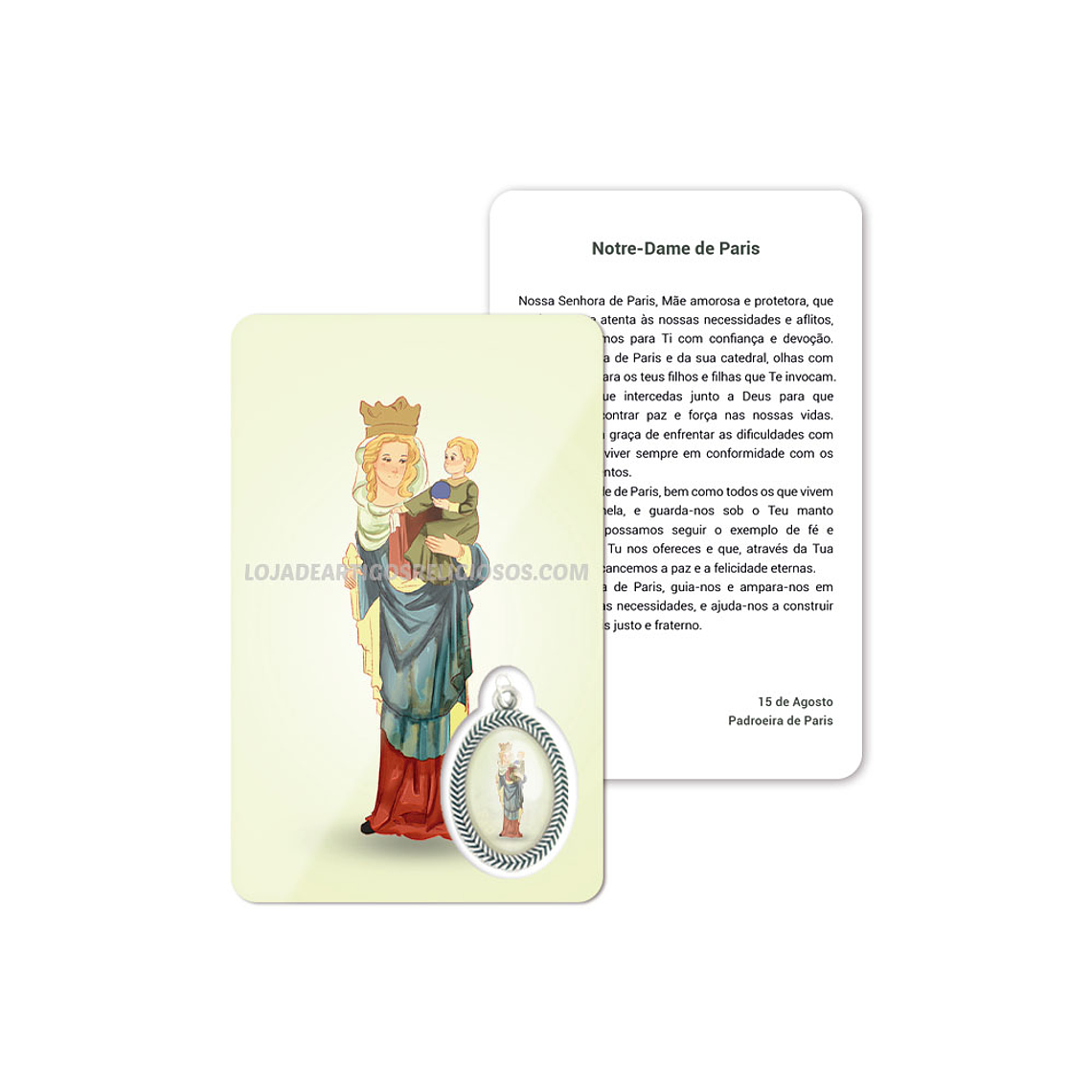 Cartão com oração de Notre-Dame de Paris 1