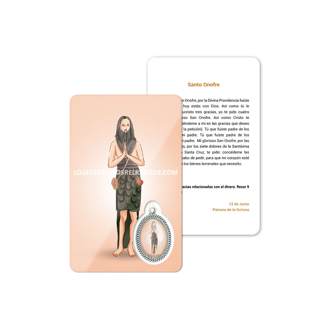 Tarjeta con oración a Santo Onofre 2