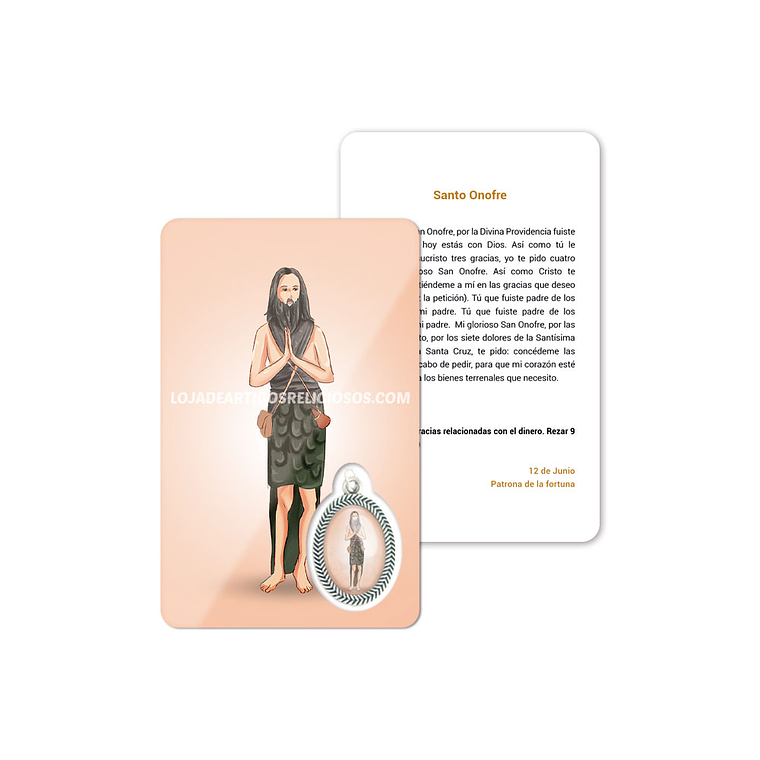 Tarjeta con oración a Santo Onofre 2