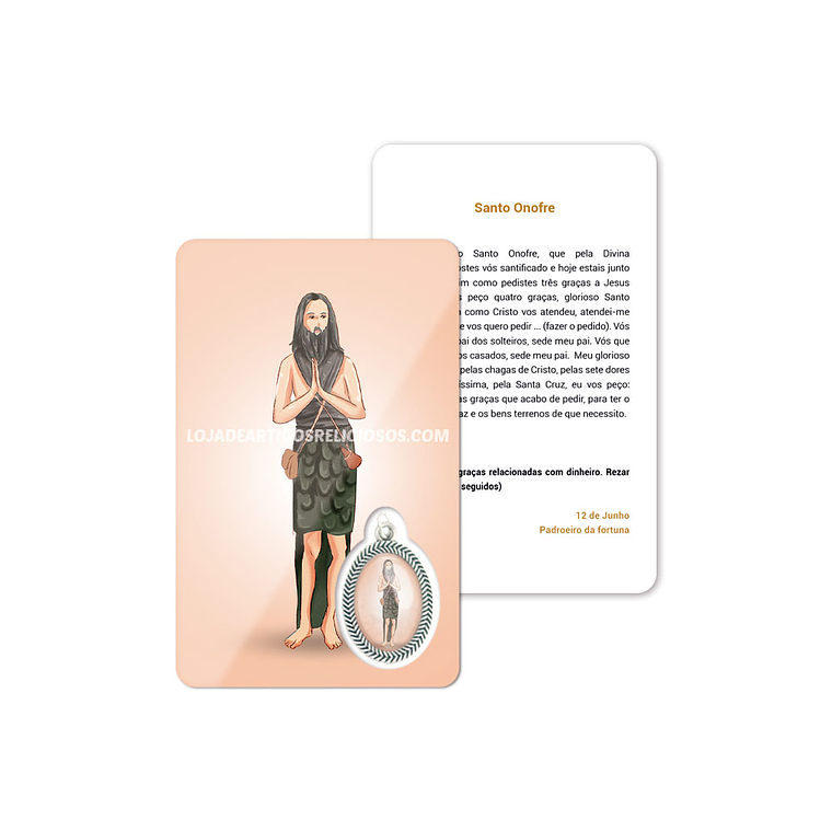 Tarjeta con oración a Santo Onofre 1