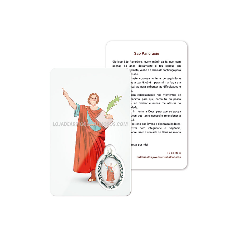 Cartão com oração de São Pancrácio 1