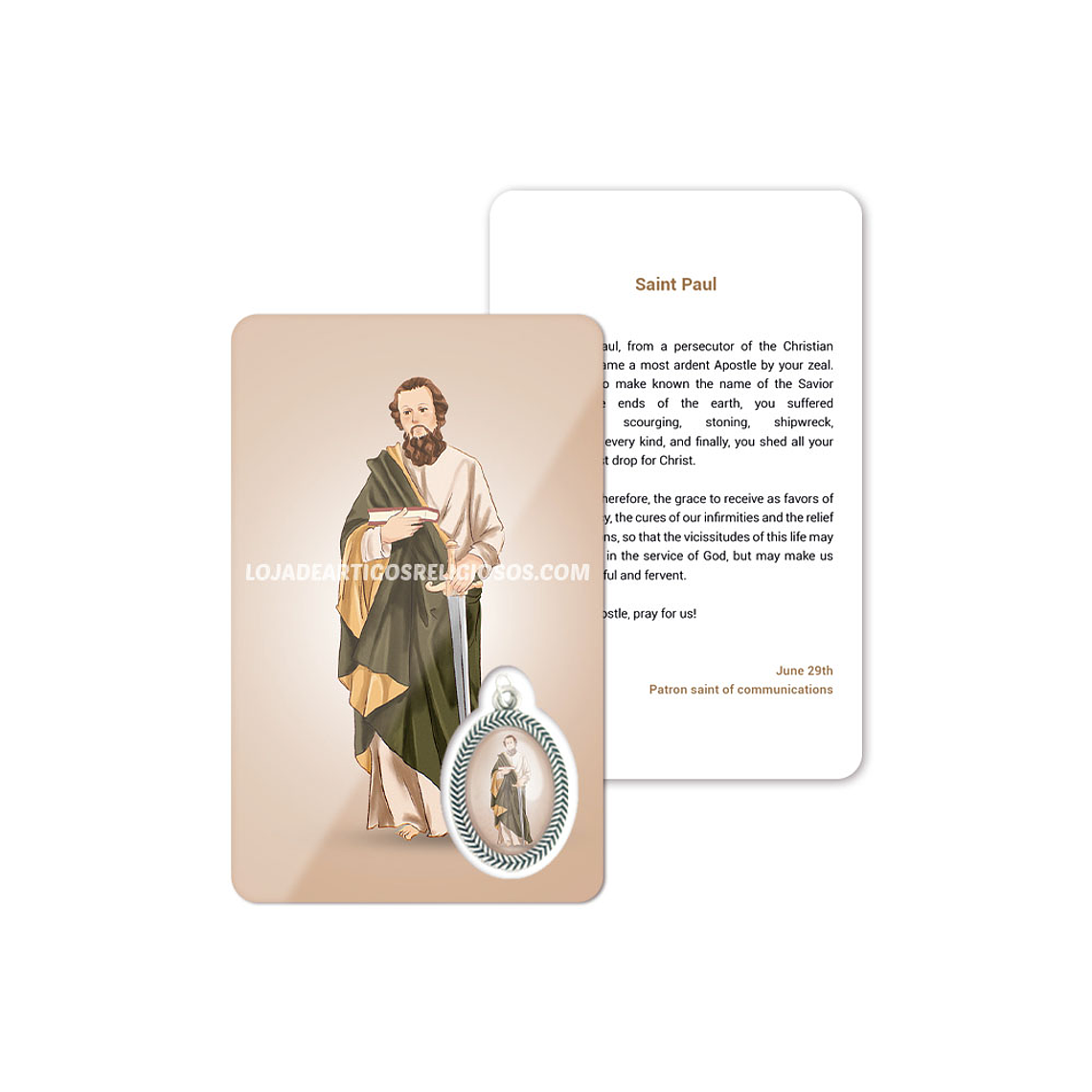 Cartão com oração de São Paulo  4